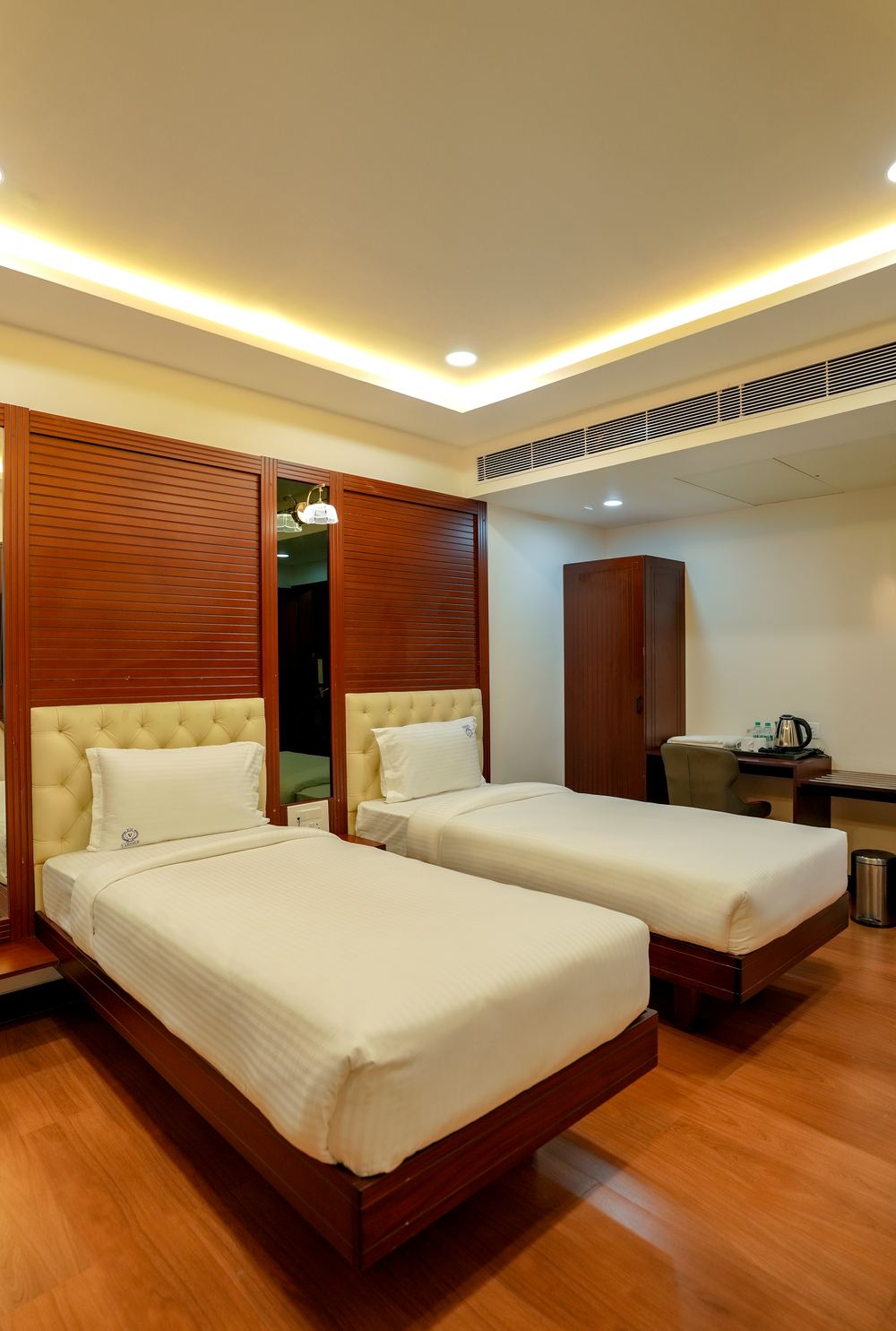 Queen Deluxe twin-bed room, second view, Legacy Square Hotel Bengaluru